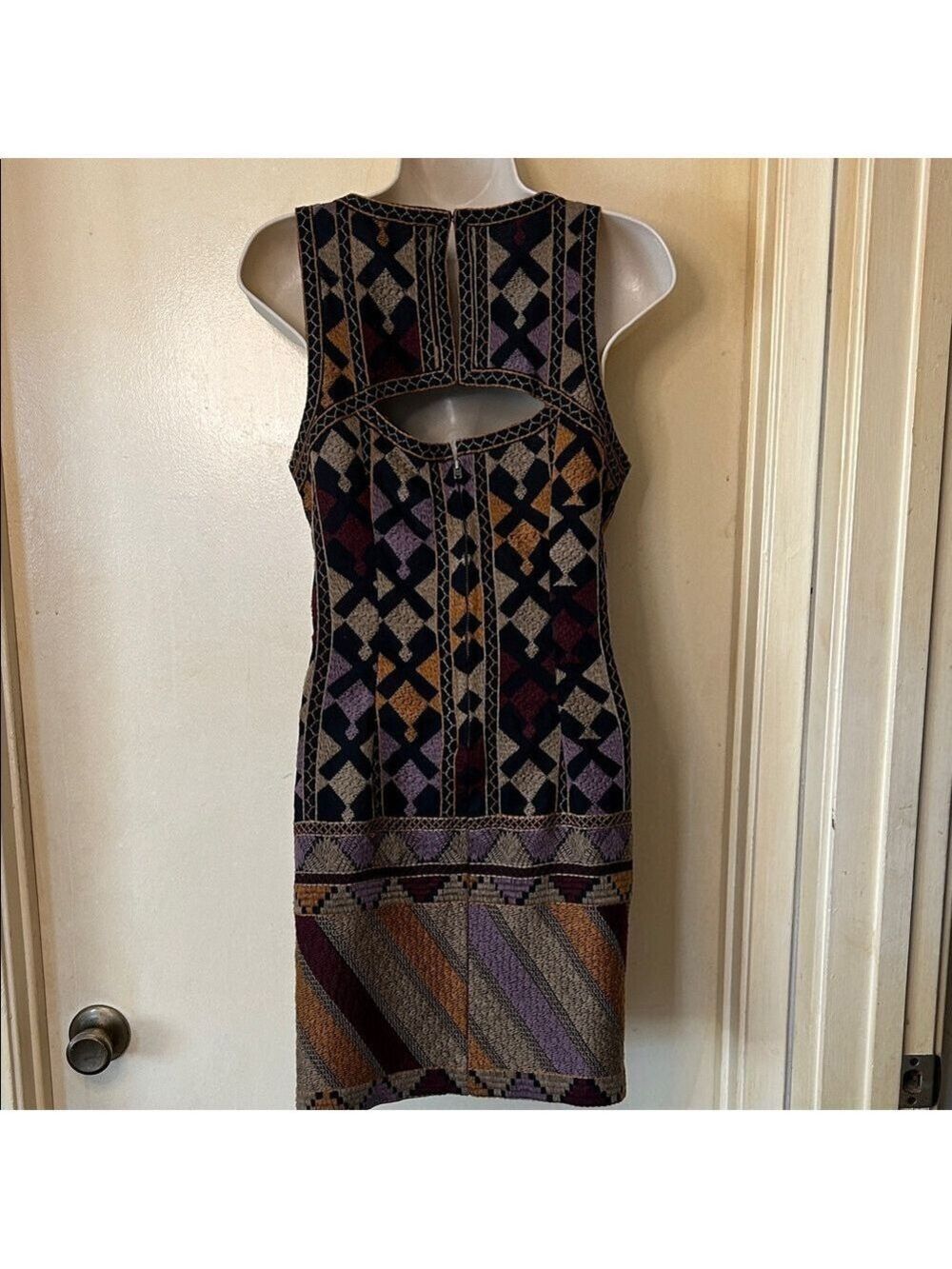 Free People Multicolor Aztec Embroidered Mini Dress size S - Picture 6 of 11